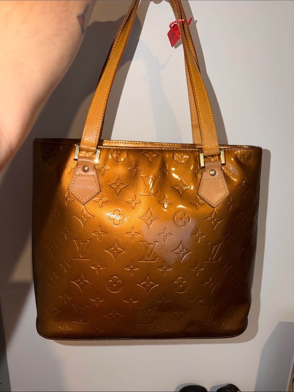Louis Vuitton Hudson Vernis Metallic Brown Tote